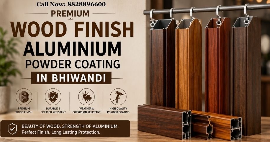 Premium Wood Finish Aluminium Powder Coating in Bhiwandi