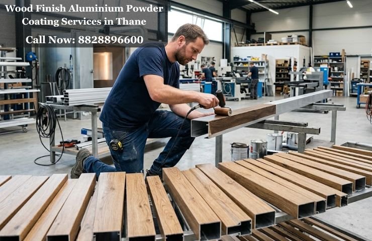 Wood Finish Aluminium Powder Coating Services in Thane (1)
