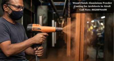 Wood Finish Aluminium Powder Coating for Architects in Airoli